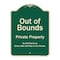 Signmission Designer Series Sign-Out Of Bounds, Green Heavy-Gauge Aluminum, 24" x 18", G-1824-9804 A-DES-G-1824-9804 - alternate 1